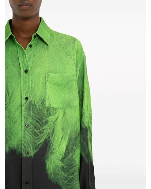 Camicia con fantasia astratta di Victoria Beckham in Green