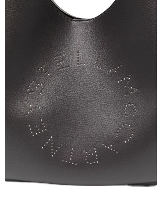 Stella McCartney Black Logo Slouchy Hobo Shoulder Bag