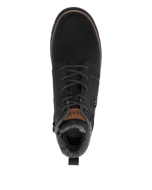 Bugatti Black Lace-Up Panelled Booties for men