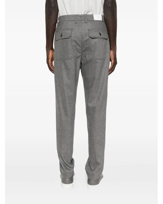 Eleventy Gray Pleated Wool Trousers for men
