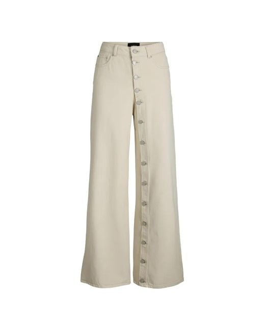 JJXX Natural Button-Up Wide-Leg Jeans