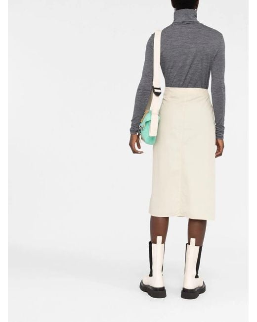 Jil Sander レディース グレー ファンネルネック ロングスリーブトップ