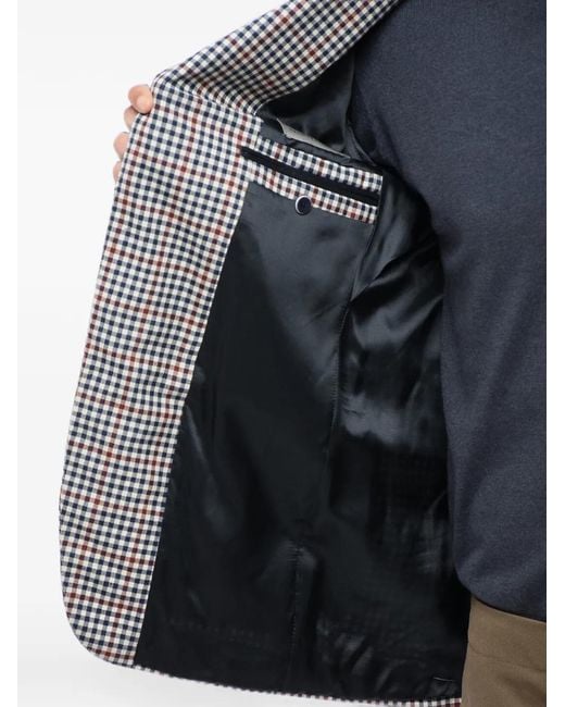Corneliani Gray Checked Wool Blazer for men