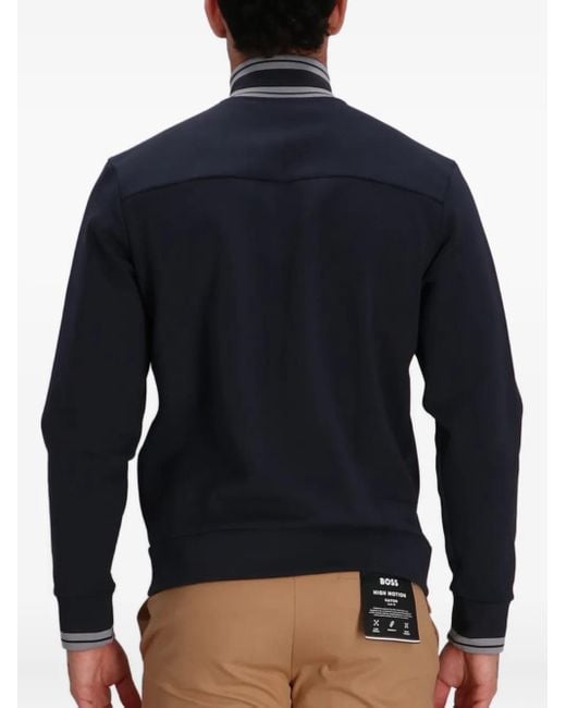 Maglione Con Zip di Boss in Blue da Uomo