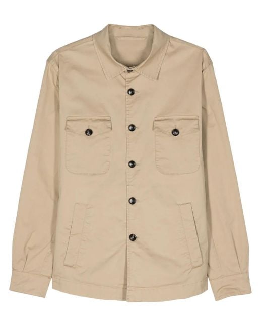 Mazzarelli Natural Long-Sleeve Cargo Shirt for men
