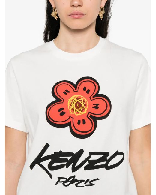 KENZO White Boke-Flower Paris T-Shirt