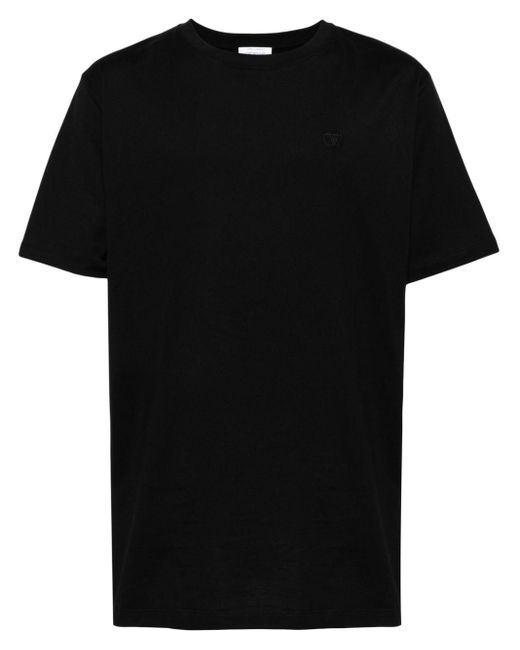 Off-White c/o Virgil Abloh Black Logo-embroidered Cotton T-shirt for men