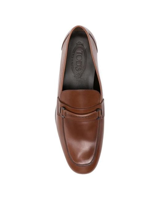 Tod's Brown Penny-Strap Leather Loafers for men