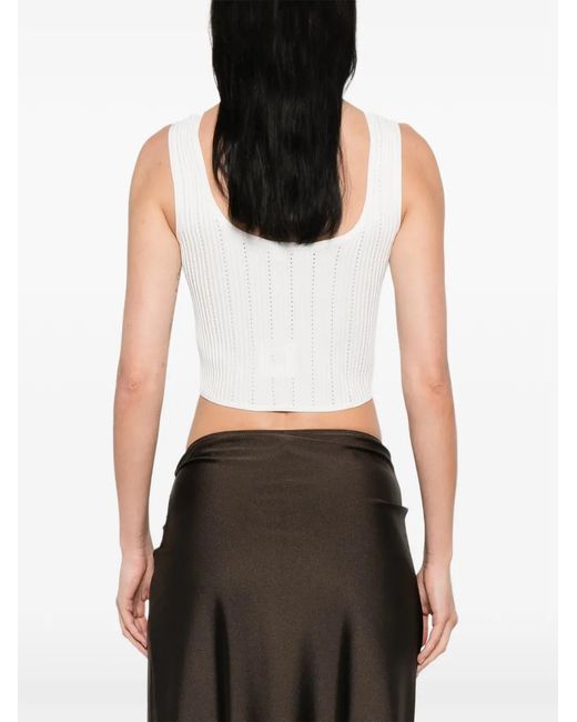 Jonathan Simkhai White Square-Neck Tank Top