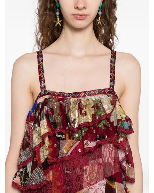 Camilla Patchwork Alchemy Dress Red