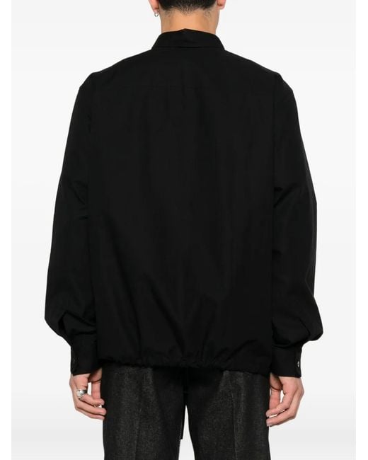Gucci Black Button-Fastening Drawstring Shirt for men