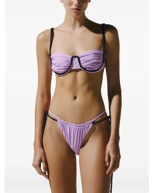 Baobab Purple Lula Ruched Underwired Bikini Top