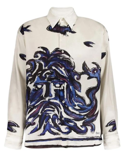 Commas Hemd mit abstraktem Muster in Blue für Herren