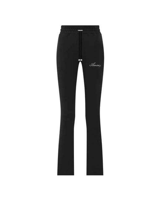 Amiri Black Pearl-Embellished Flared Trousers