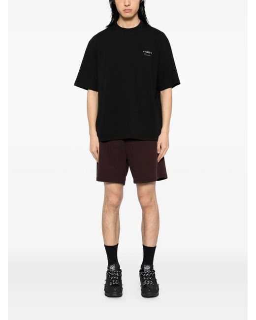 Riocam Black Car-Embroidered T-Shirt for men
