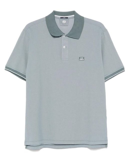 C P Company Blue Short-Sleeve Polo Shirt for men