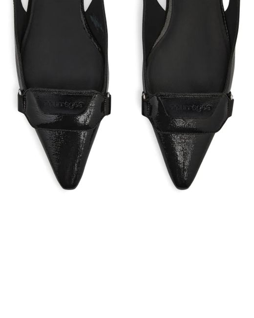 Courreges Black Racer Slingback Pumps