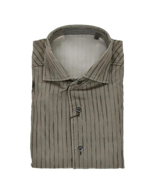 Corneliani Gray Striped Shirt for men