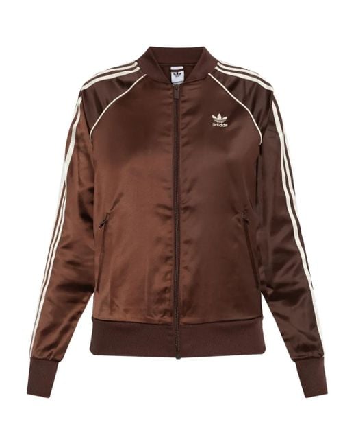 Adidas Brown Sst Adicolor Satin Zip-Up Jacket
