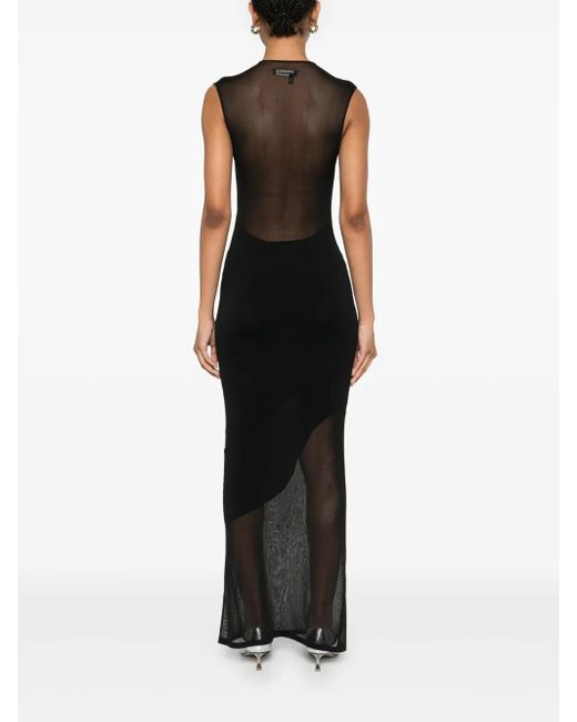 ROTATE BIRGER CHRISTENSEN Black Sheer Knit Maxi Dress