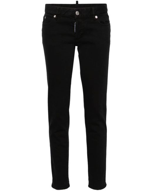 DSquared² Black Jennifer Slim Cropped Jeans