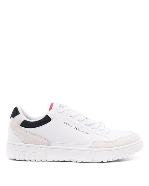 Tommy Hilfiger White Cleat Leather Sneakers for men