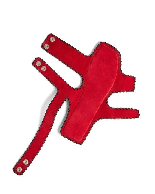 Khaite Red Leather Sandals