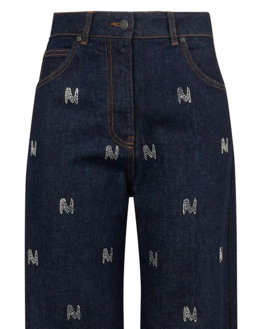 Vaqueros The Mwave Con Apliques De Strass MSGM de color Blue