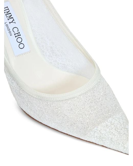 Jimmy Choo White Love 85 Pointed Pumps
