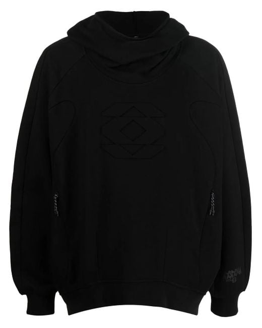 McQ Alexander McQueen Black Embossed-Detail Loose-Fit Hoodie for men