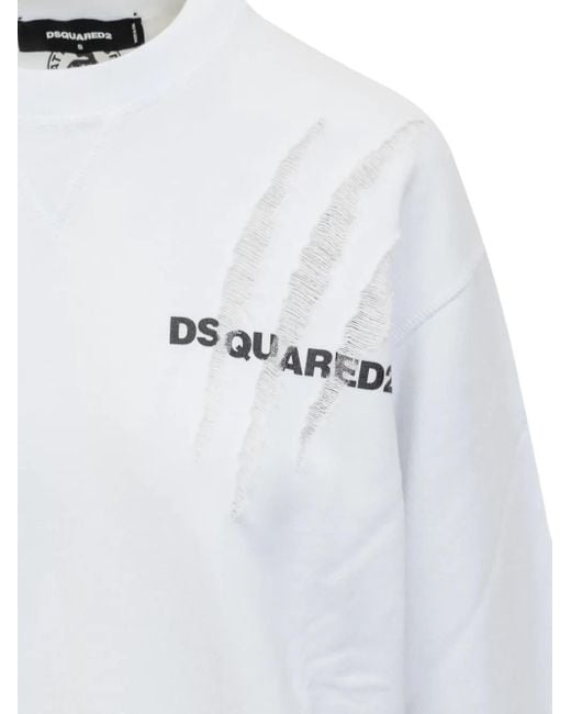 DSquared² White Horror Scratch Sweatshirt
