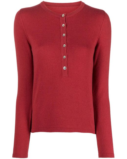 Fortela Red Cashmere Long-Sleeved Top