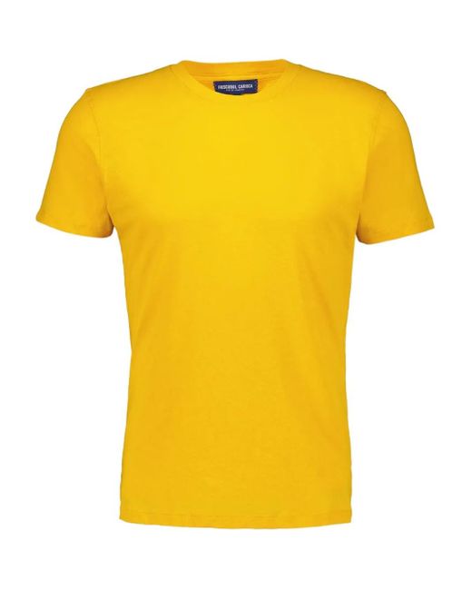 T-Shirt Girocollo Lucio di Frescobol Carioca in Yellow da Uomo