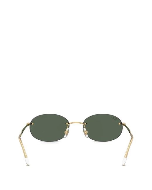 Ray-Ban Green Round-Frame Sunglasses