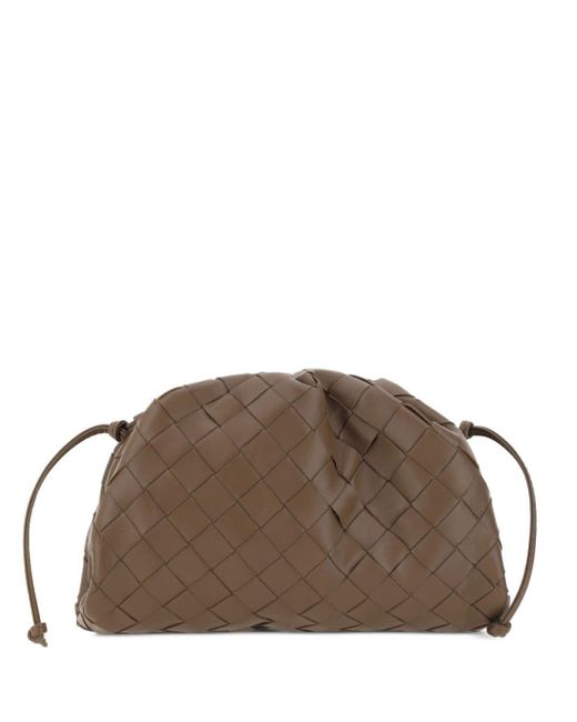 Bottega Veneta Brown Mini Intrecciato Leather Clutch Bag