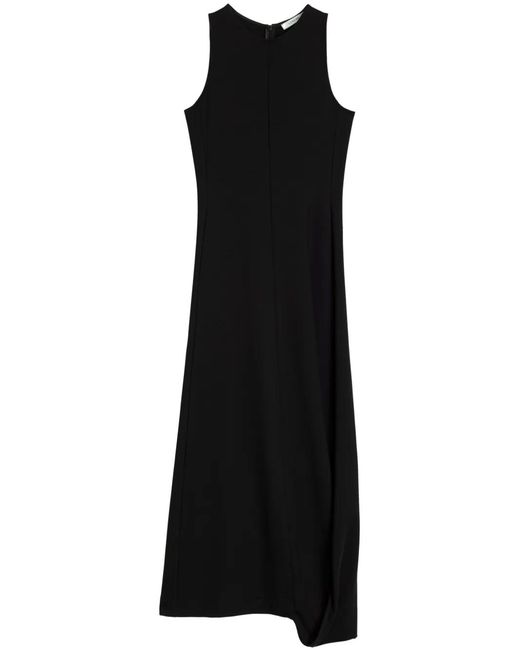 Lemaire Black Twisted-Hem Midi Dress