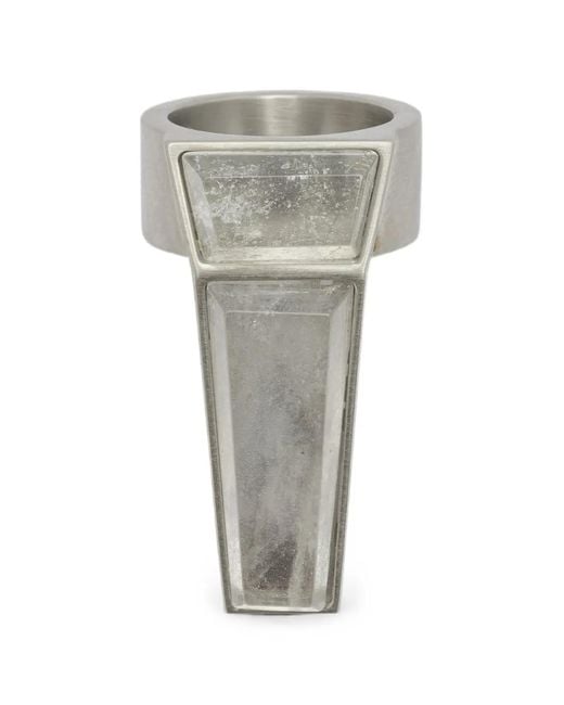 Rick Owens Gray Crystal Trunk Ring
