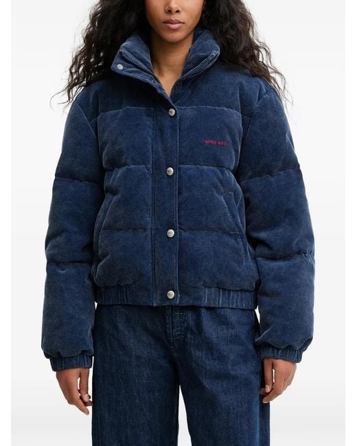 Miss Sixty Blue Corduroy Padded Jacket
