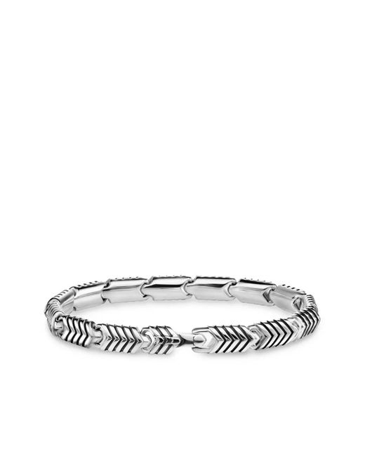 David Yurman White Sterling Chevron-Link Bracelet for men