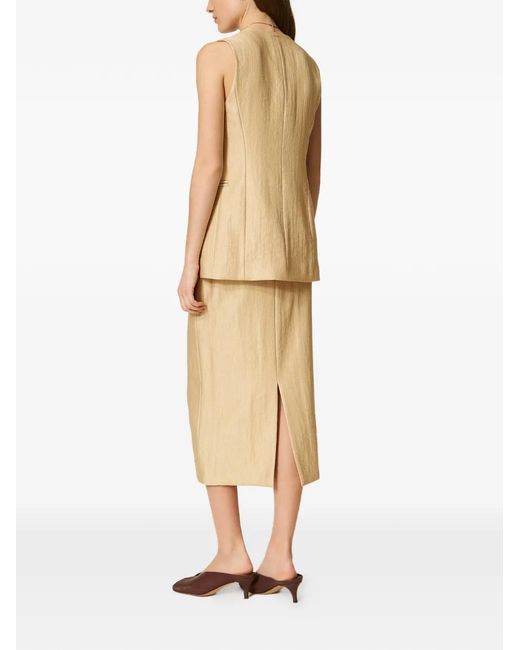 Twinset Rok Met Split in het Natural