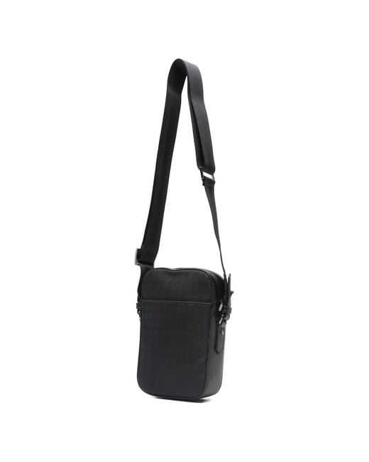 Canali Black Patterned Messenger Bag for men