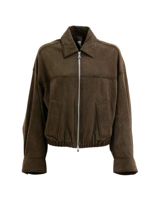 S.w.o.r.d 6.6.44 Brown Veste Bully En Cuir De Chèvre Suédé À Détails De Perforations