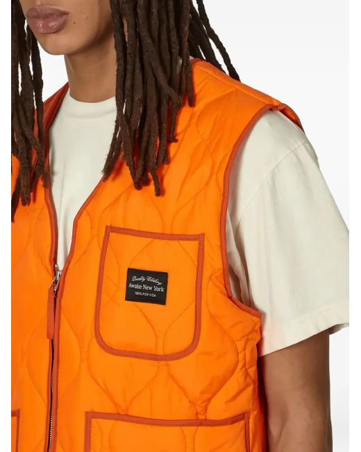 AWAKE NY Gesteppte Weste in Orange für Herren
