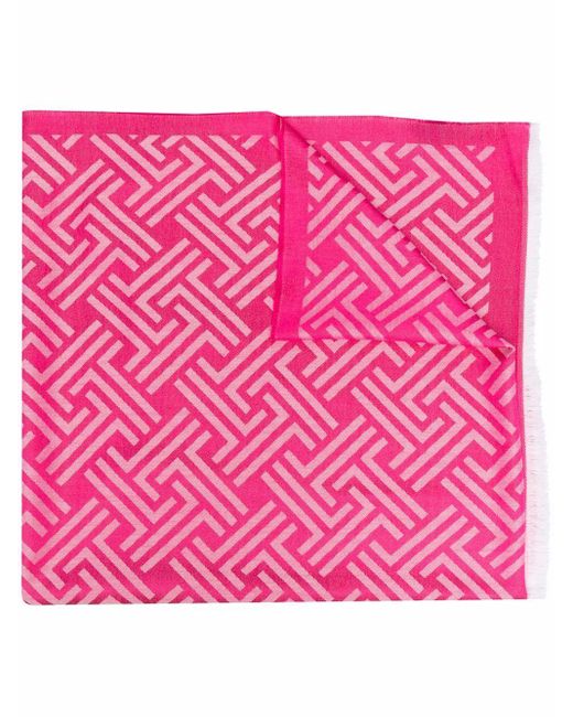 Lanvin Pink All-over Graphic-print Scarf for men