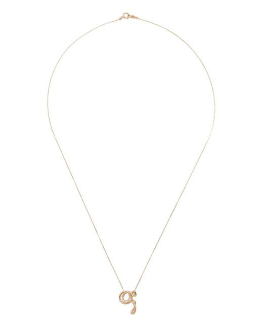 Charlotte Chesnais White 18K Letter Q Diamond Necklace