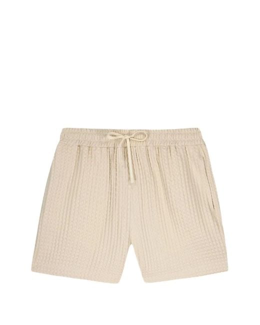 Maison Labiche Natural Waffle-Knit Drawstring Shorts for men