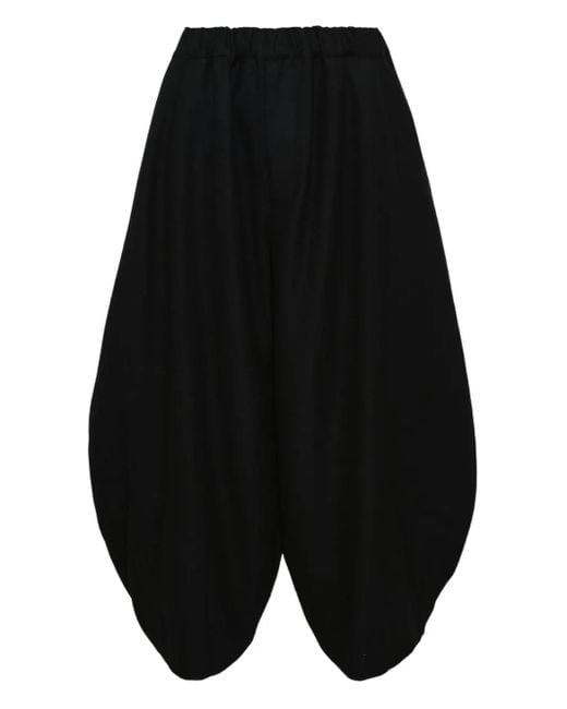 COMME DES GARÇON BLACK Black Flanellhose mit Ballonsaum