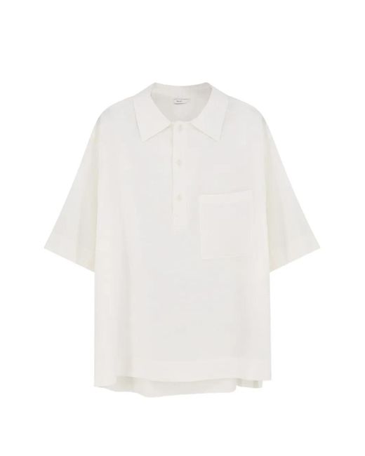 Hevò White Short-Sleeve Patch-Pocket Polo Shirt for men