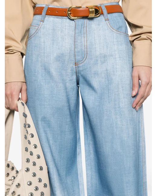 Ermanno Scervino Broek Met Denim Print in het Blue