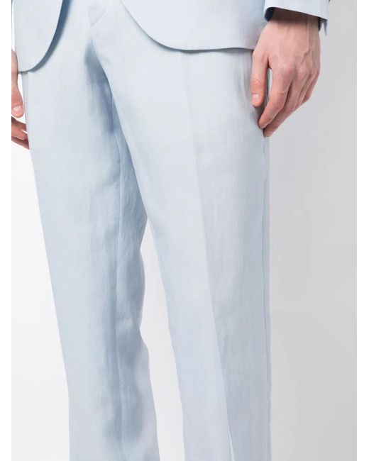 Paul Smith Blue Single-Breasted Linen Suit for men